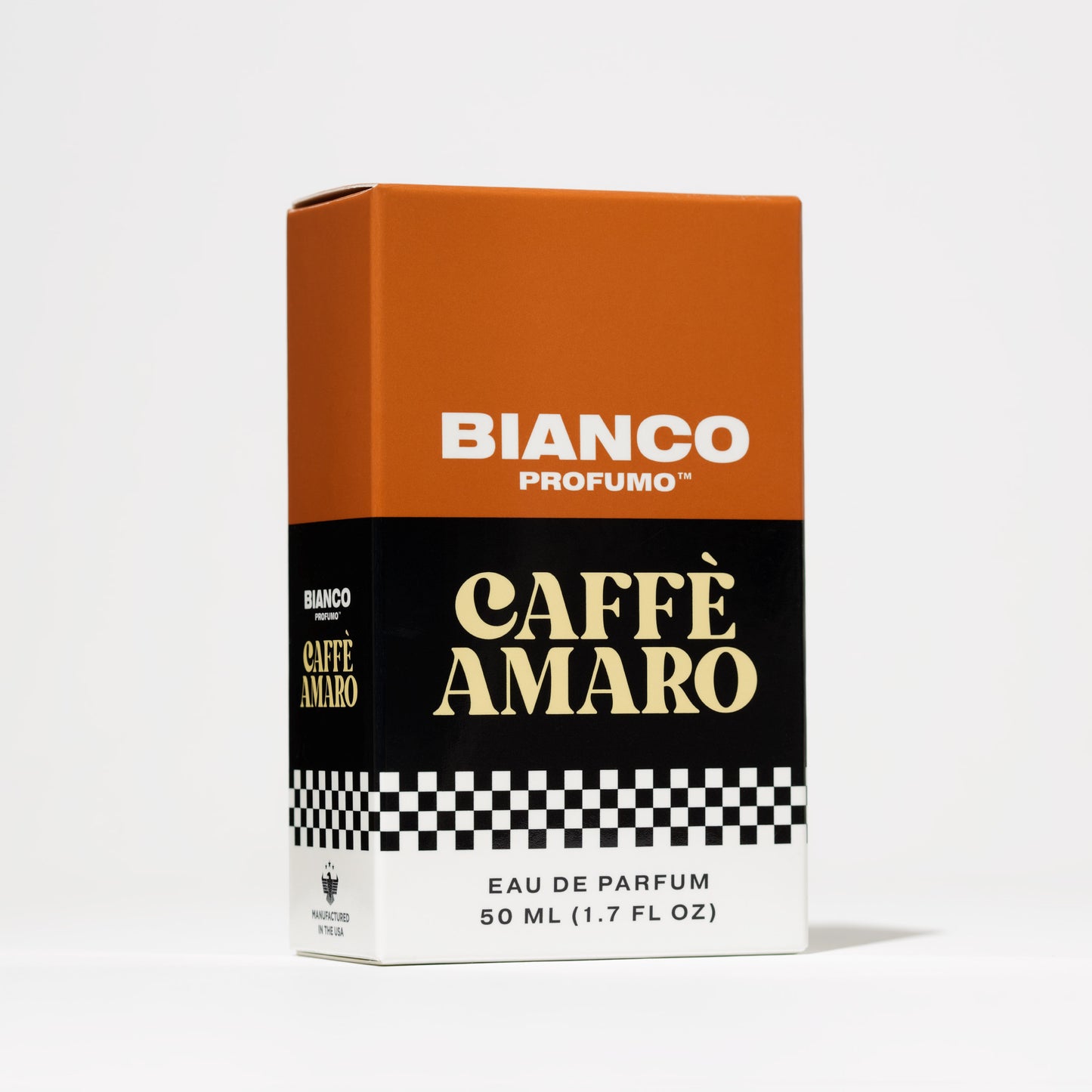 Bianco Profumo Caffè Amaro box side view.