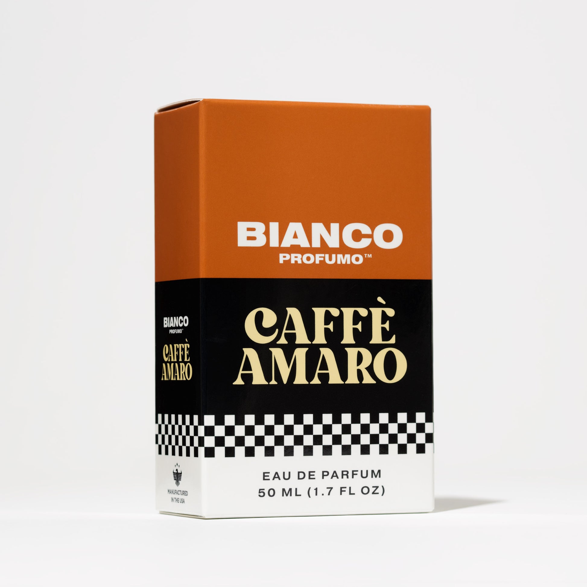 Bianco Profumo Caffè Amaro box side view.