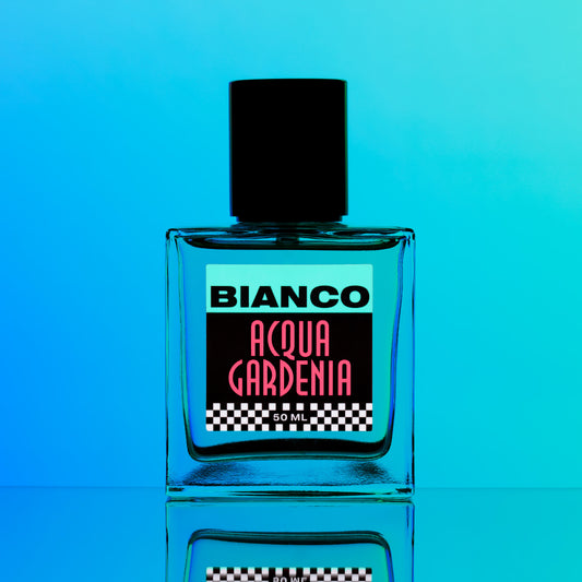 Bianco Profumo's Acqua Gardenia featuring notes of Sicilian Lemon, Cucumber Water, Jasmine Sambac, Gardenia Bianca, Sandalwood, Myroxylon Resin, Benzoin, Musk